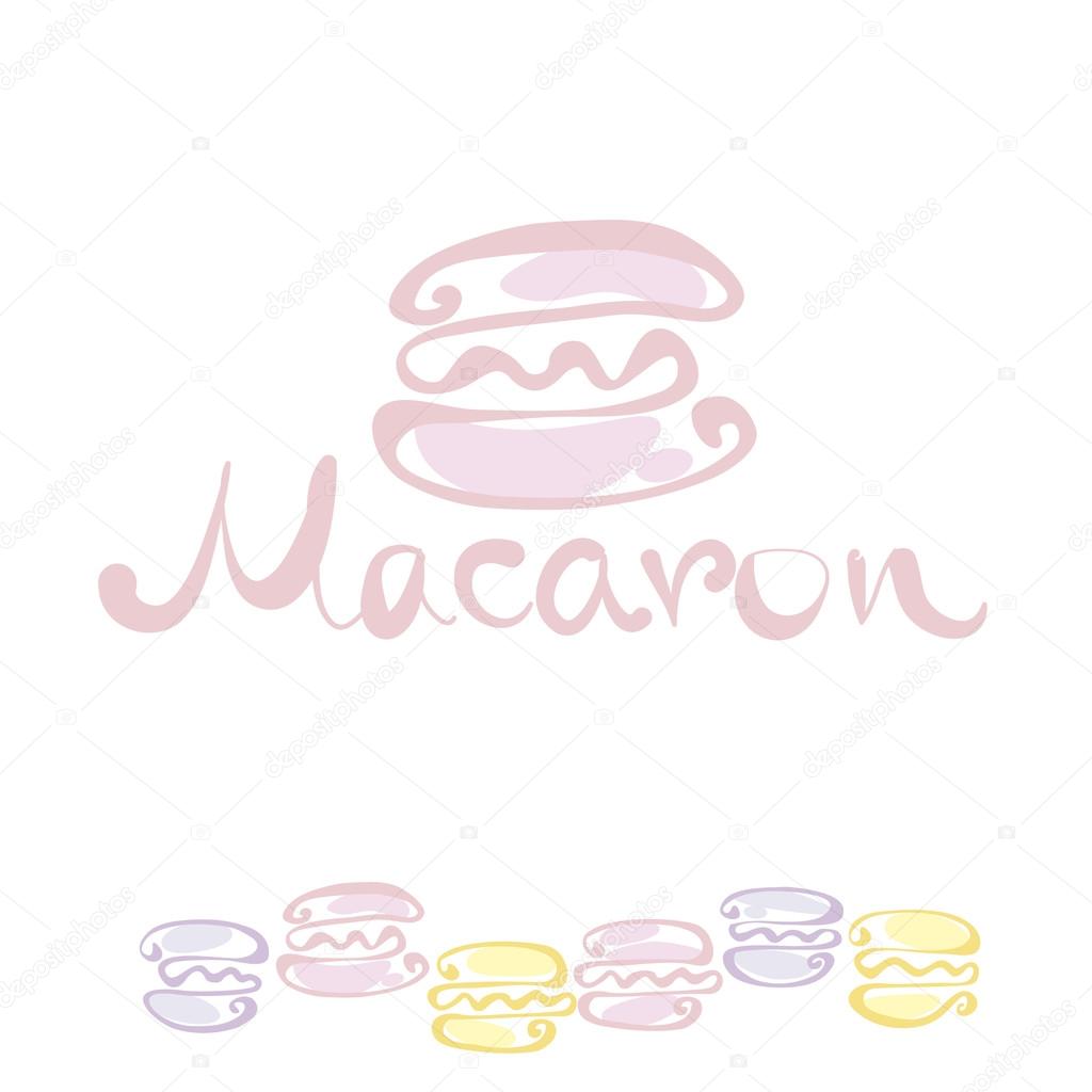 pale color macaron sweet cake. vector illustration