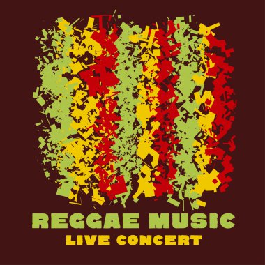 Klasik reggae renk müzik arka plan. Jamaika poster vektör hastası