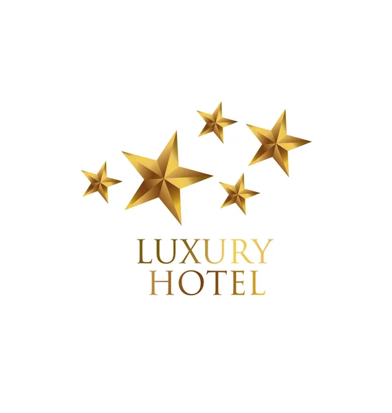 Fünf-Sterne-Hotel Gold Symbol Vektor. gelbe Sterne Piktogrammkunst. st — Stockvektor