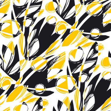 Dinamik aktif yaz titreşimleri arka plan, paket, kumaş, tekstil, paket, yüzey, ağ ve baskı tasarımı için kusursuz desen oluşturur. Soyut geometrik doğal formlar ve şekiller yinelenebilir uyum.