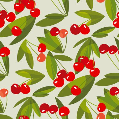 Kırmızı yaz kirazsız desen arka plan, kumaş, tekstil, paket, yüzey, ağ ve parmak izi tasarımı için. vektör eşleşmesi