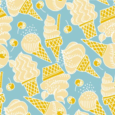 Sevimli vanilyalı dondurma, eski püskü, karalama sanatı, taşıyıcı kiremit karışımı. Eğlenceli yaz titreşimleri gelato fayansları uyumluluğu.