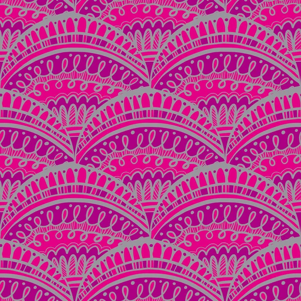 Échelles Style Folklorique Rose Motif Sans Couture Pour Fond Enveloppe — Image vectorielle