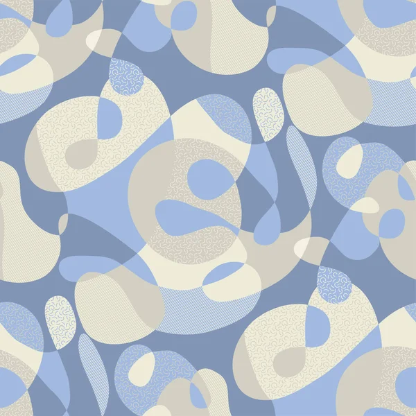 Абстрактна Геометрія Синіх Сірих Хвиль Безшовний Візерунок Фону Тканини Текстилю — стоковий вектор