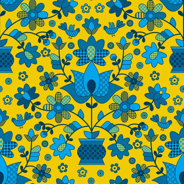 Interprétation Moderne Des Broderies Folkloriques Ukrainiennes Traditionnelles Motif Vectoriel Sans — Image vectorielle