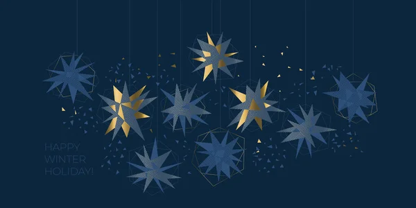 Christmas Abstract Stars Light Elegant Geometric Header Lux Business Vibes — Stock Vector