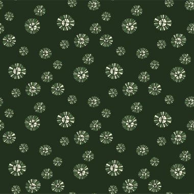 Kış tatili projeleri için yeşil kar tanesi pürüzsüz desen. El yapımı Noel ve yeni yıl 202 elementi tekstil baskısı, paket, ağ, davetiye, selamlar.