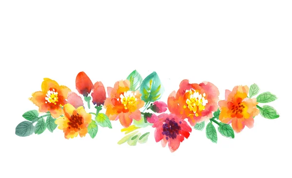 Watercolor flowers illustration — Stock Photo, Image