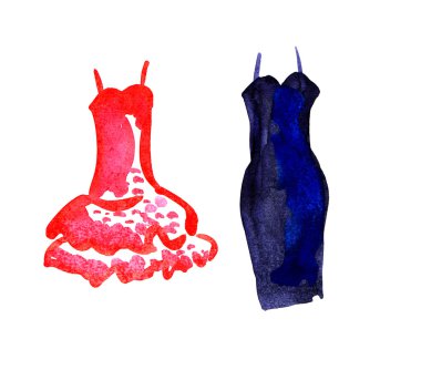 fancy dress painted in watercolor.