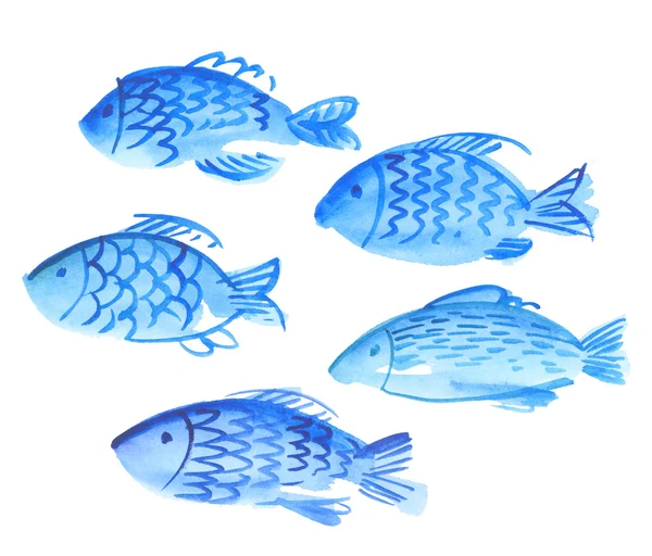 Sea fish watercolor illustration — Stockfoto