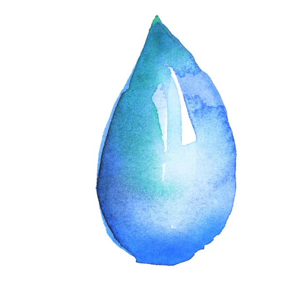 Goutte de pluie aquarelle. peinture dessinée à la main pluie . — Photo