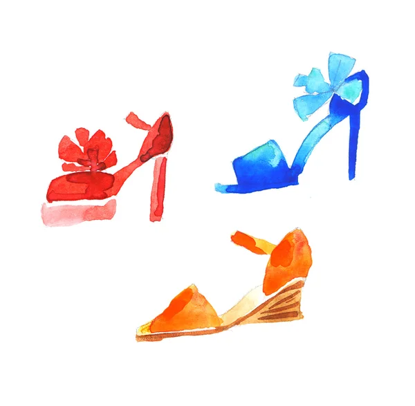Watercolor fashion shoes illustration. — Zdjęcie stockowe