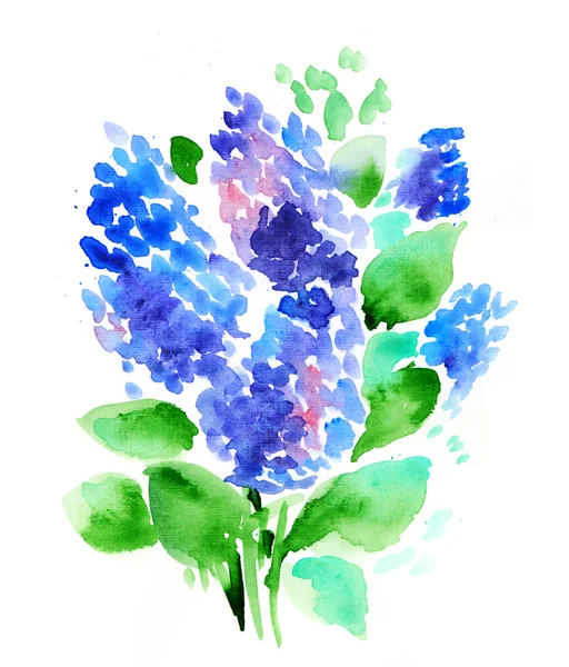Watercolor design element of lilac — Stock Photo, Image