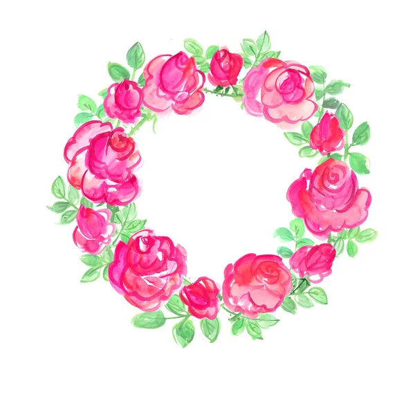 Akvarell rosa blommig element — Stockfoto