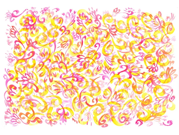 装飾花の水彩画の背景 — ストック写真