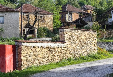 Macedonian rural houses from past centuries  clipart