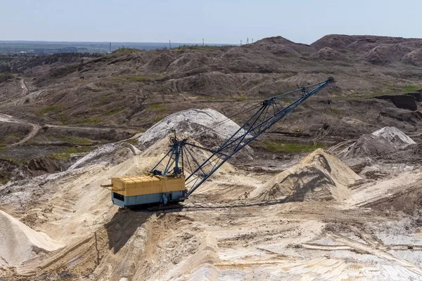 Excavadora Ambulante Una Cantera Arcilla Región Zaporizhia Ucrania Julio 2015 — Foto de Stock