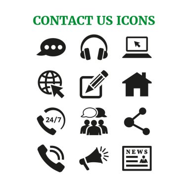 Beyaz arkaplan üzerine kurulmuş simgelerle bağlantı kur. Vektör illüstrasyonu