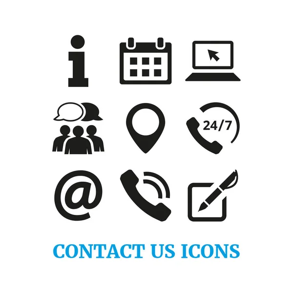 stock vector Contact us icons set on white background. Vector illustration