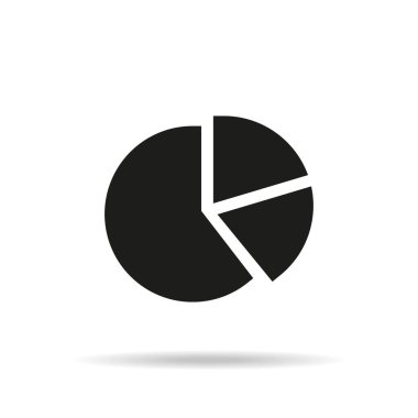 Beyaz arkaplanda pasta çizelgesi simgesi. Vektör İllüstrasyonu