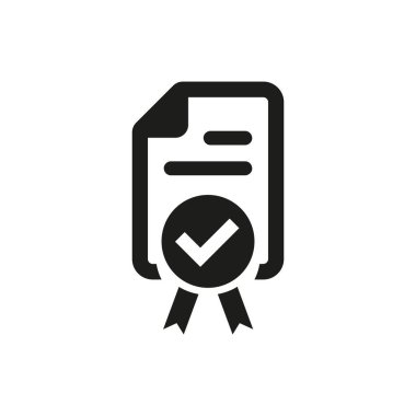 Beyaz arka planda onaylanmış ya da onaylanmış simge. Vektör illüstrasyonu