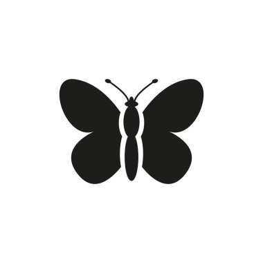 Beyaz kelebek simgesi. vektör çizim