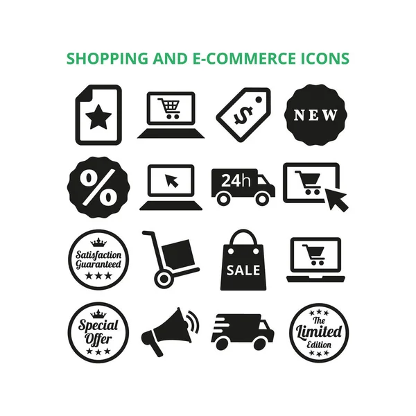 Shopping Commerce Icônes Sur Fond Blanc Illustration Vectorielle Illustrations De Stock Libres De Droits
