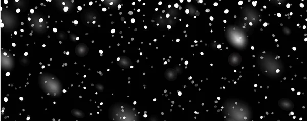 Siyah arka planda kar taneleri olan bir Noel dizaynı. Yeni yıl kar yağışı. Web pankartı şablonu. Vektör stok illüstrasyonu
