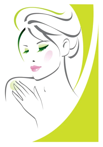 Female skin care cartoon — Stock Vector