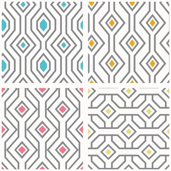 Geometric seamless patterns — Stock Vector