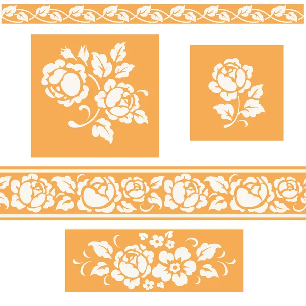 Floral seamless patterns and borders