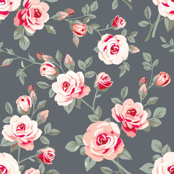 Seamless pattern with pink roses — Stock Illustration Seamless pattern with pink roses Vector Graphics