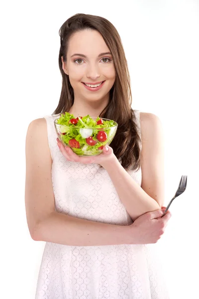 Woman with salad — Stock Photo, Image