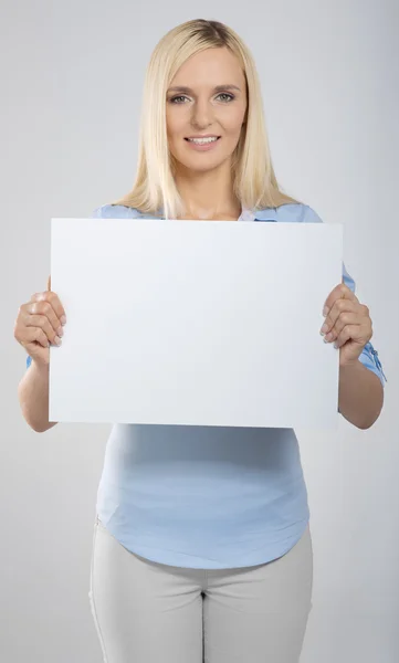 Retrato de mujer con tabla —  Fotos de Stock