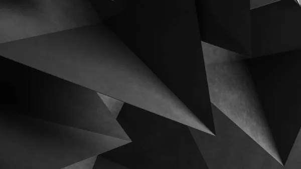 Formas geométricas grises abstractas de triángulos. Fondo de hormigón. Renderizado 3d — Foto de Stock