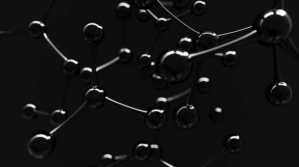 Moléculas Abstractas Diseño Negro Ciencia Antecedentes Médicos Antecedentes Abstractos Para — Foto de Stock