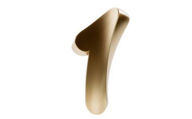 Altın numara 1. Bir numaranın 3 boyutlu çizimi. İlk konsept