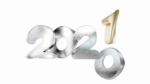 2021 Números Fondo Año Nuevo Renderizado —  Fotos de Stock