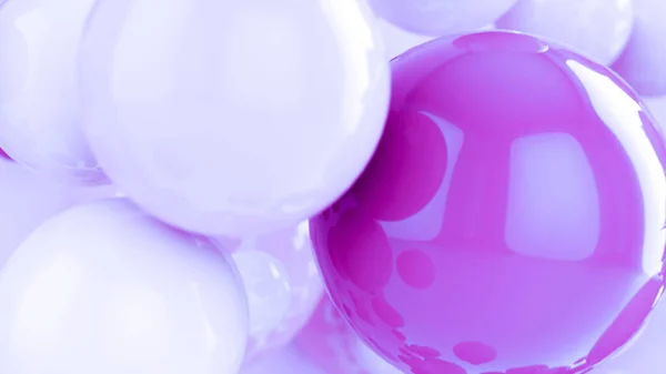 Абстрактный Синий Фон Сферами Дизайн Пузырей Рендеринг — стоковое фото