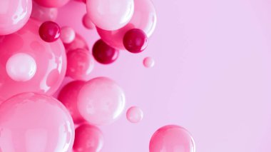 3D küreli soyut renkli arkaplan. Pastel renkli baloncuk tasarımı. 3d oluşturma.