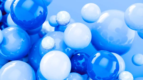 Blauwe Kleur Bubbels Ontwerp Abstract Kleurrijke Achtergrond Met Sferen Destructie — Stockfoto