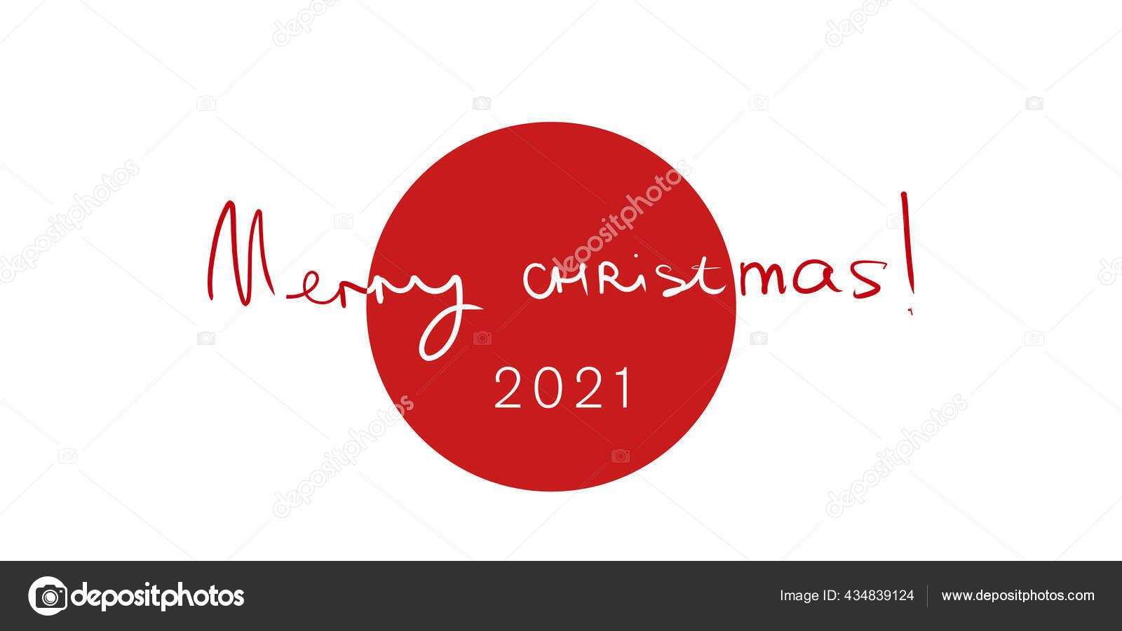 クリスマスカードの背景 メリークリスマスの赤い丸旗 21年あけましておめでとうございます ストックベクター C Volmon Tut By