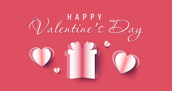 Valentijnsdag verkoop banner papercut achtergrond. Rode harten. Leuke liefdesbanner of Valentijnskaart. Vectorillustratie. — Stockvector