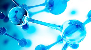 Soyut su molekülleri tasarımı. Atom formülü. Kimya bilimi afişi veya el ilanı için soyut DNA arkaplanı. Bilim ya da tıbbi geçmiş. 3d resimleme.