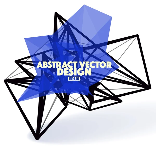 Baixo Poly Abstract Vector Elemento de Design com Linhas de Conexão — Vetor de Stock
