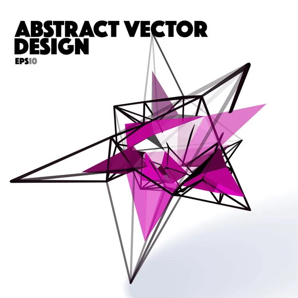 Elemento di design vettoriale astratto a basso poli con linee di connessione — Vettoriale Stock