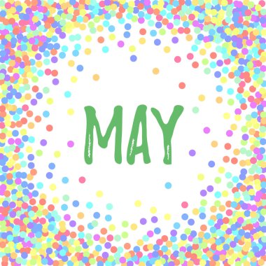 Vektör pastel beyaz arka planda konfeti izole edildi. Beyaz arka planda söz sahibi olabilir. Yuvarlak konfetiden arkaplan.