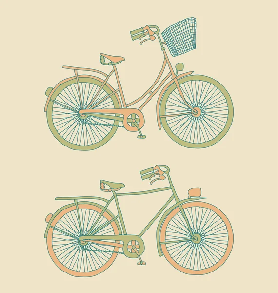 Ретро велосипеди — стоковий вектор