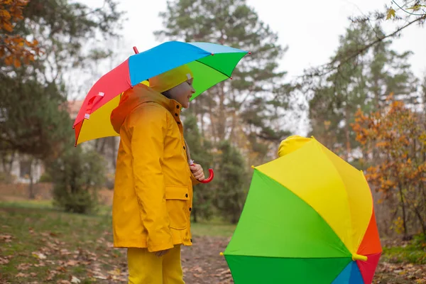 Cute Happy Little Boy Girl Brother Sister Identical Yellow Costumes — Stock Photo, Image