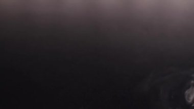 Ağır çekimde hafif beyaz duman. Soyut Duman, kara arka planda soğuk sis bulutu. Yüzen sis. Doku. Mum dumanı. Yüksek kaliteli FullHD görüntüler